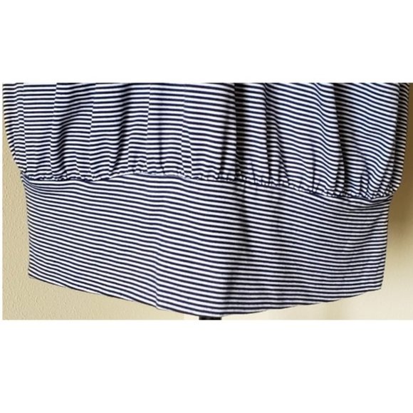 Angie Navy White Striped Halter Summer Womens Top Size Large - Picture 6 of 9